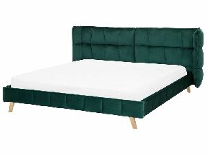 Manželská posteľ 180 cm SENEL (s roštom) (zelená)