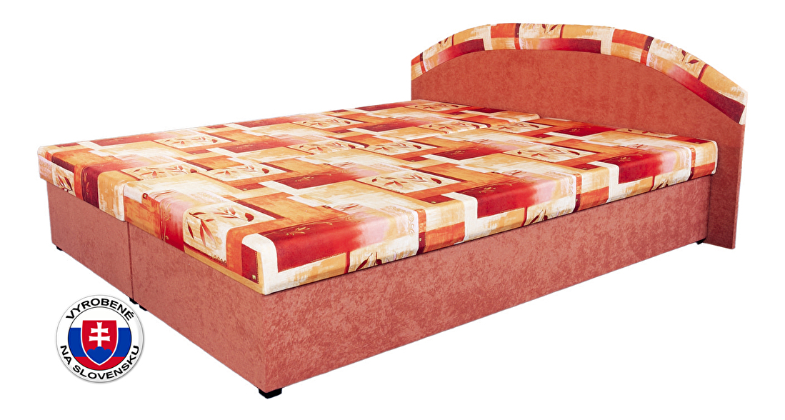 Manželská posteľ 160 cm Petra oranžová (s matracom)