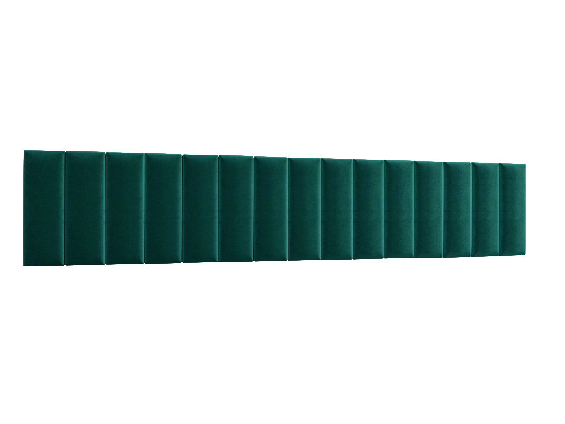 Set 15 čalúnených panelov Quadra 300x60 cm (zelená)