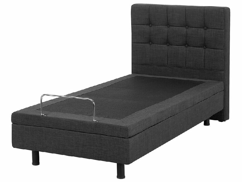 Jednolôžková posteľ 80 cm DUCHE (látka) (sivá) (s roštom)