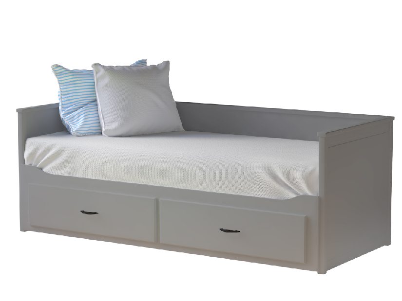 Rozkladacia posteľ 80 cm Daybed Comfort (s roštom a úl. priestorom) (sivá) *výpredaj