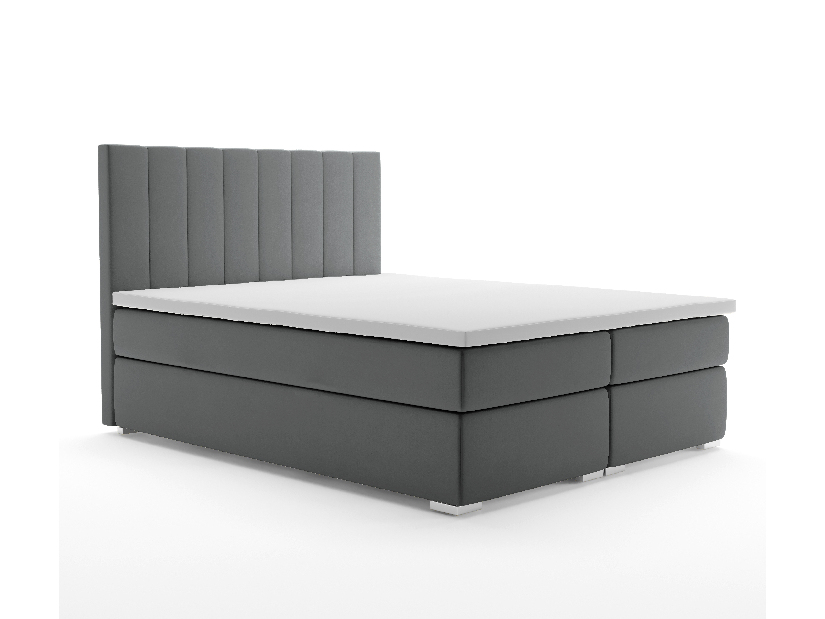 Kontinentálna posteľ 140 cm Pugno (tmavosivá) (s úložným priestorom)