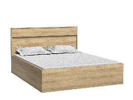 Maželská posteľ 140 cm Milley 09 (s roštom) (s LED osvetlením) (hikora)