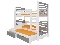 Poschodová detská posteľ 180x75 cm Stanislava (s roštom a matracom) (biela + sivá)