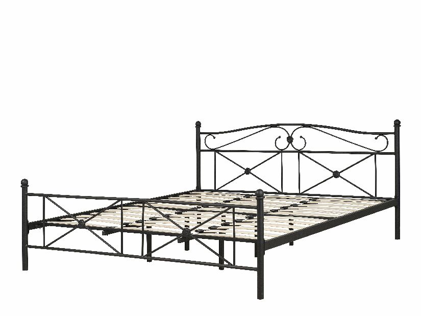 Manželská posteľ 180 cm RANDEZ (s roštom) (čierna) *výpredaj