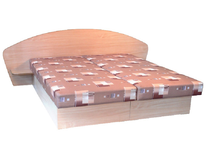 Manželská posteľ 160 cm Edo 7 s policami (so sendvičovým matracom)