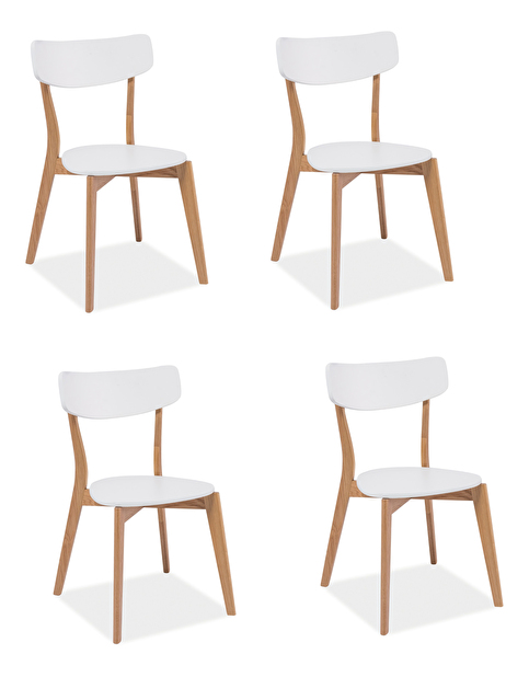Set 4 ks. jedálenských stoličiek Perigo (dub + biela) *výpredaj