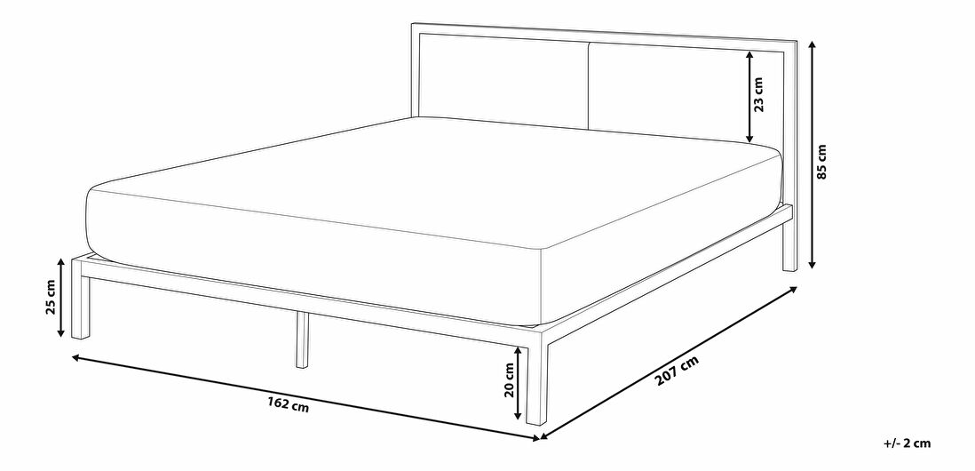 Manželská posteľ 160 cm CAMAR (s roštom) (biela)