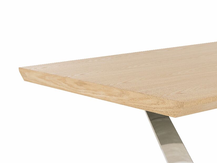 Jedálenský stôl BONTOVA (svetlé drevo + strieborná) (pre 6 osôb)