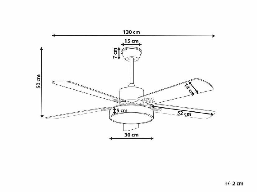 Stropný ventilátor so svetlom Helix (sivá)