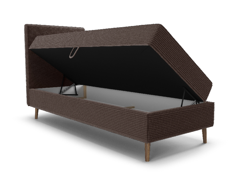 Jednolôžková posteľ 80 cm Napoli Comfort (hnedá) (s roštom, s úl. priestorom)