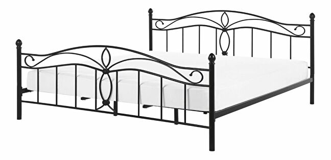 Manželská posteľ 180 cm ANTALIA (s roštom) (čierna)