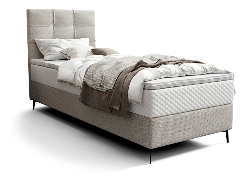 Jednolôžková posteľ 90 cm Infernus Bonell (svetlosivá) (s roštom, s úl. priestorom)