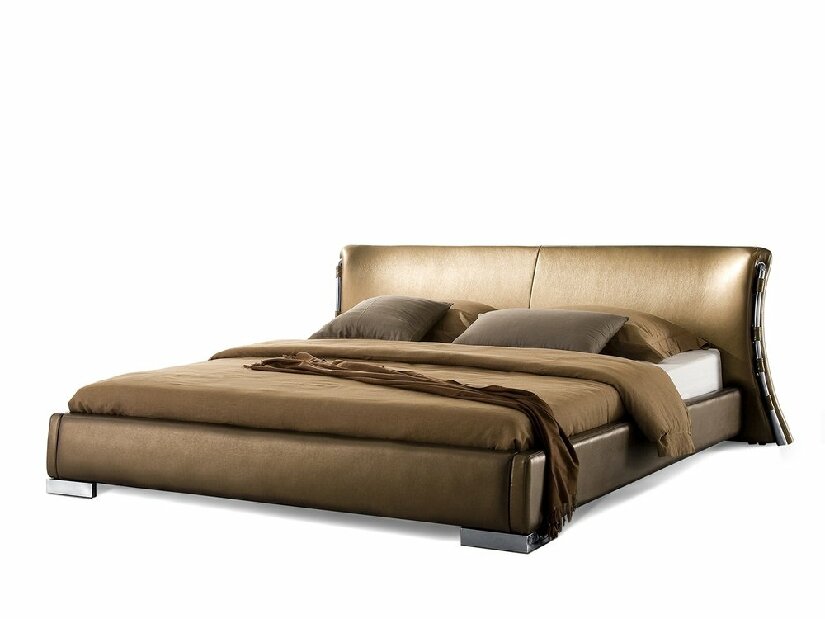 Manželská posteľ 180 cm PARNAS (s roštom) (zlatá) *bazár