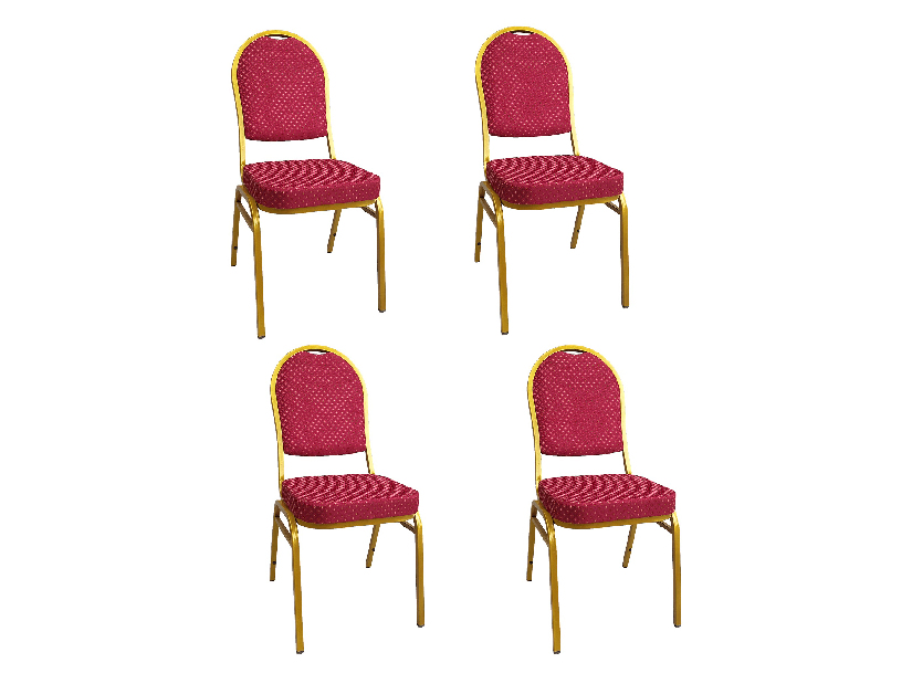 Set 4 ks. kancelárskych stoličiek Jarvis (červená) *výpredaj