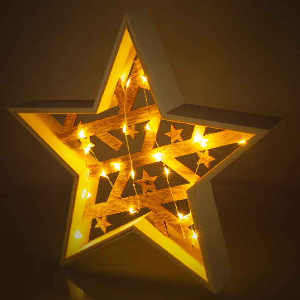 Vianočná drevená hviezda Retlux RXL 312