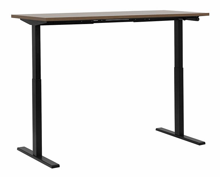 Písací stôl UPPER II (130 x 72 cm) (MDF) (tmavé drevo) (manuálne nastaviteľný)