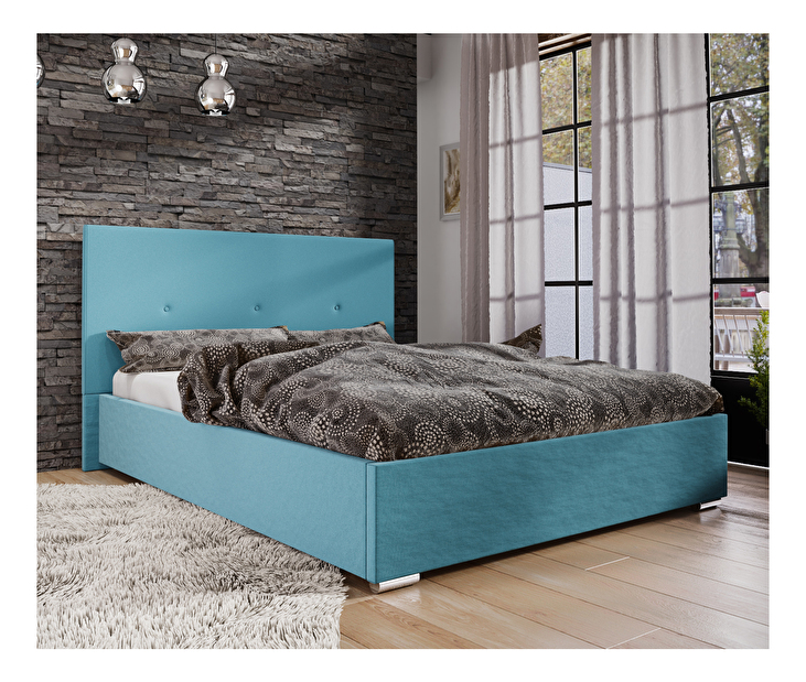 Manželská posteľ 160 cm Foxxie 2 (modrá)