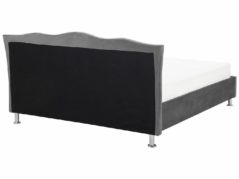 Manželská posteľ 180 cm MATH (s roštom a úl. priestorom) (tmavosivá zamatová)