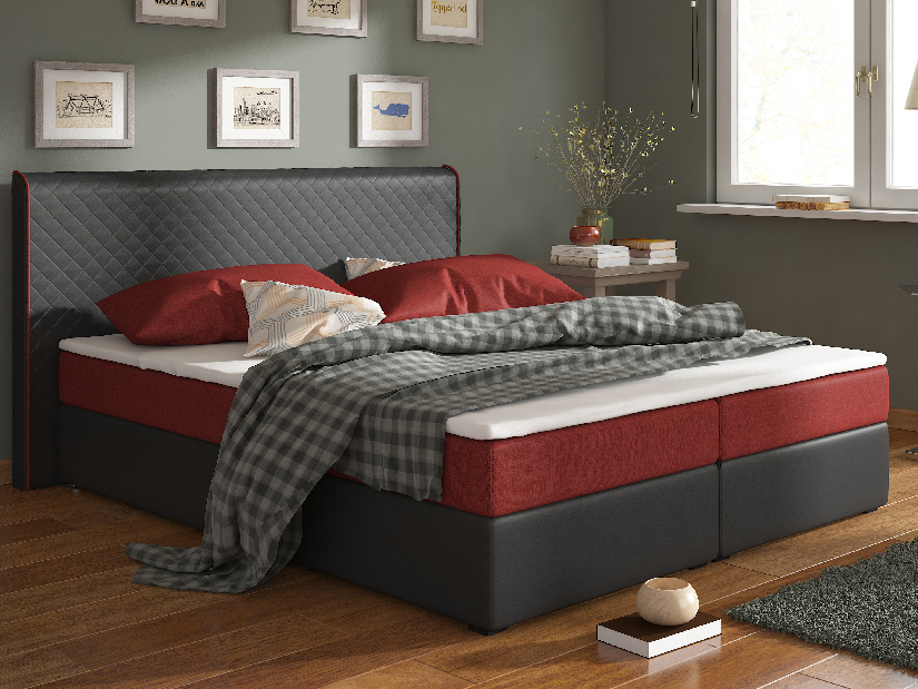 Manželská posteľ Boxspring 180 cm Bergamo (s matracmi Ecospring Comfort) *výpredaj