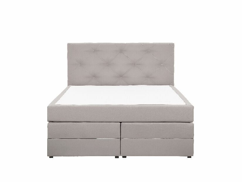 Kontinentálna posteľ 160 cm MILADY (sivá) (s matracom a úložným priestorom)