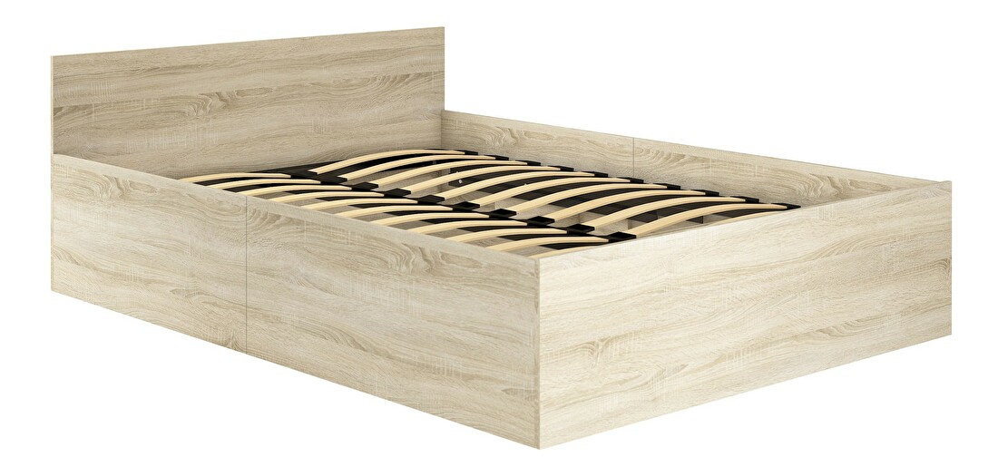 Manželská posteľ Cosimo (dub sonoma) (s roštom a úl. priestorom)