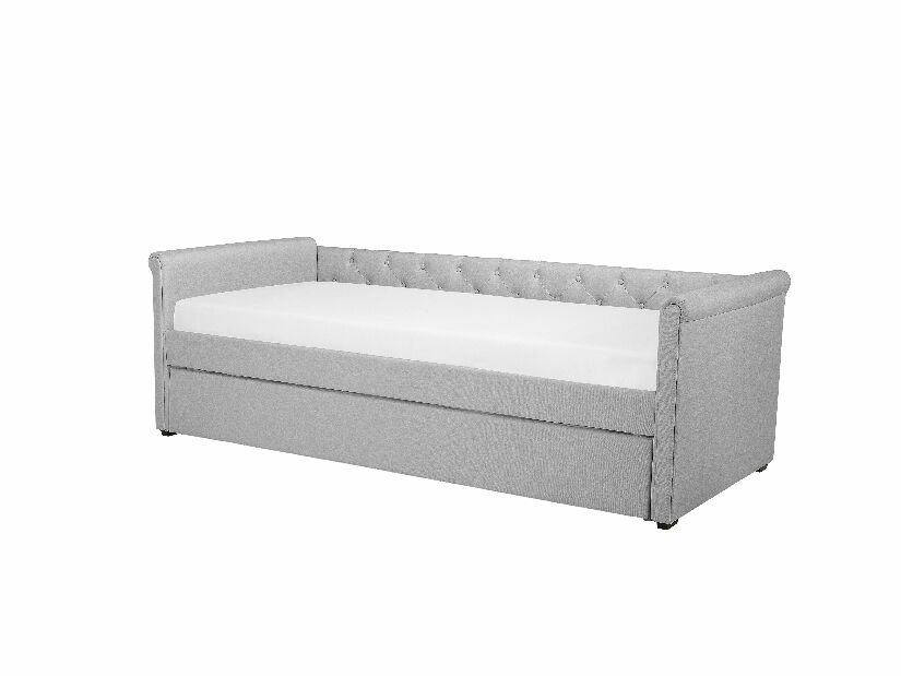 Jednolôžková posteľ 90 cm LISABON (polyester) (sivá) (s roštom) *výpredaj