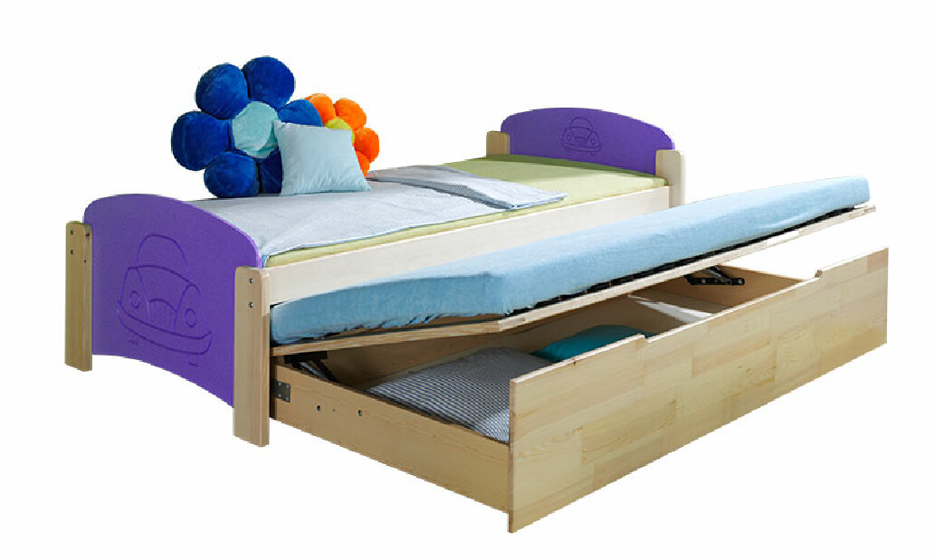 Rozkladacia posteľ 90 cm Jeno (s roštami a úl. priestorom)