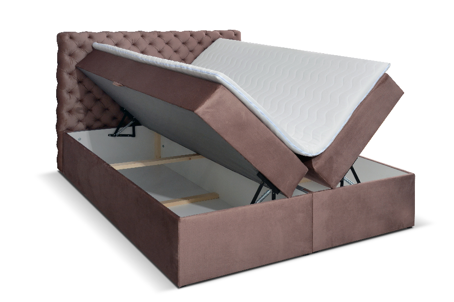 Kontinentálna posteľ 180 cm Orimis (sivá) (s matracom)