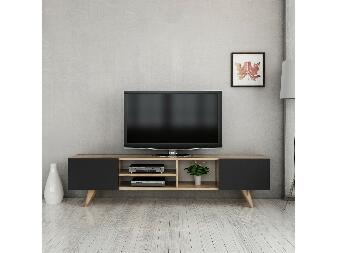 TV stolík/skrinka Bekupu (čierna + dub) 