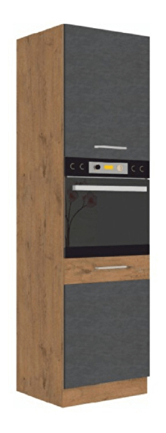 Kuchynská skrinka na vstavané spotrebiče 60 DP-210 2F Velaga (sivá matná + dub lancelot) *výpredaj