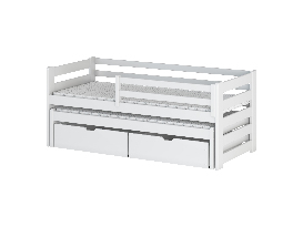 Detská posteľ 80 x 180 cm SIMO (s roštom a úl. priestorom) (biela)