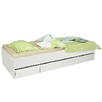 Jednolôžková posteľ 90 cm Matari (biela + biela)
