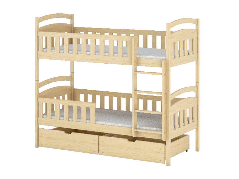 Detská posteľ 80 x 190 cm Antone (s roštom a úl. priestorom) (borovica)