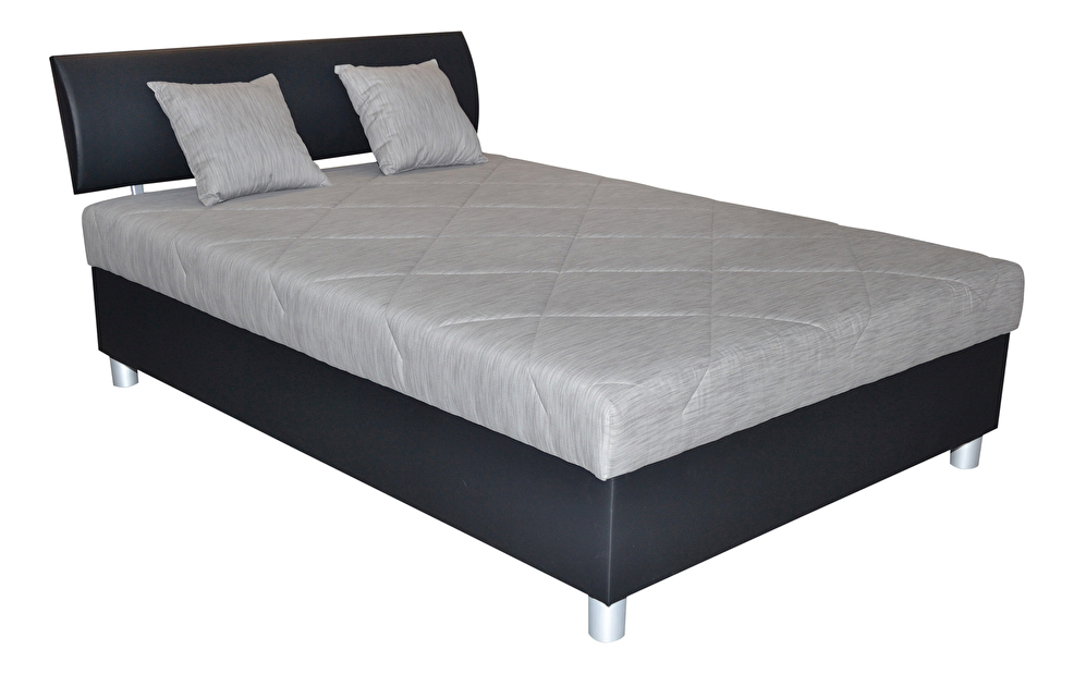 Manželská posteľ 140 cm Blanár Skate (sivá + čierna) (s roštom a matracom)