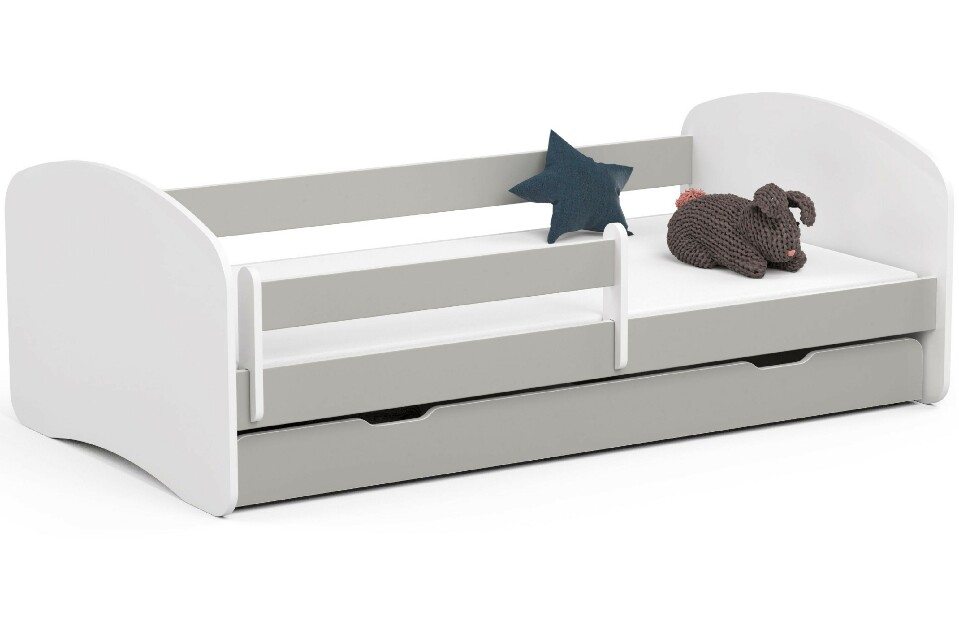 Detská posteľ Pranshi III (sivá) (s matracom)