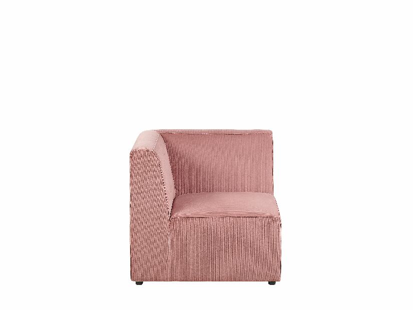 Rohová sedačka LEMMIS (ružová) (pre 4 osoby) (s taburetkou) (menčester) (L)