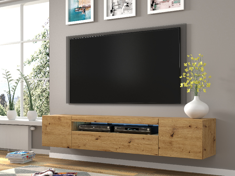 TV stolík/skrinka Aurora 200 (dub artisan) (LED)