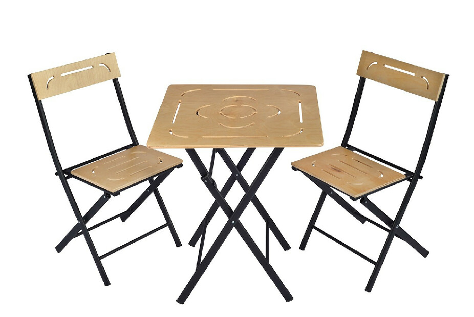Súprava záhradného stola a stoličiek (3 kusy) Bonita (hnedá + čierna)