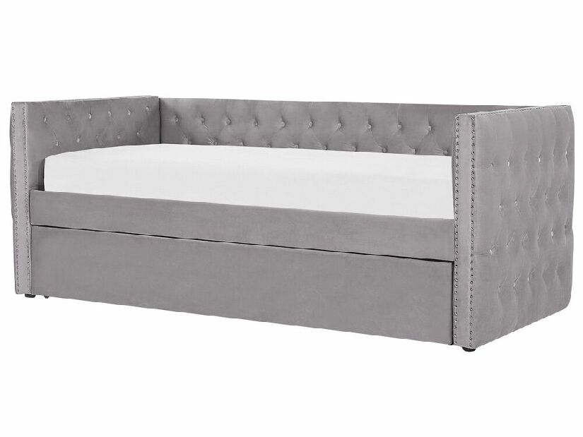 Rozkladacia posteľ 90 cm GENSA (sivá) (s roštom)