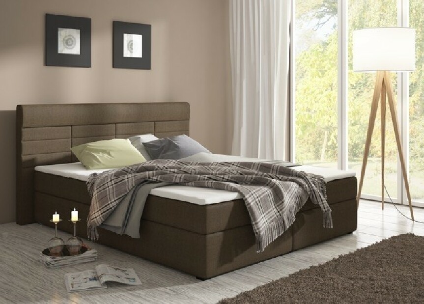 Manželská posteľ 180 cm Torino savana hnedá (s matracmi)