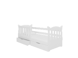Detská posteľ 160x75 cm Lenka (s roštom a matracom) (biela)