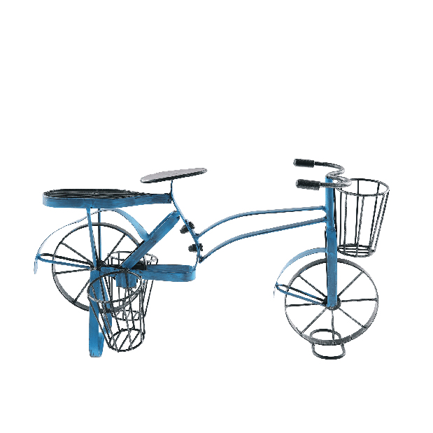 Retro kvetináč v tvare bicykla Alberic (čierna + modrá)
