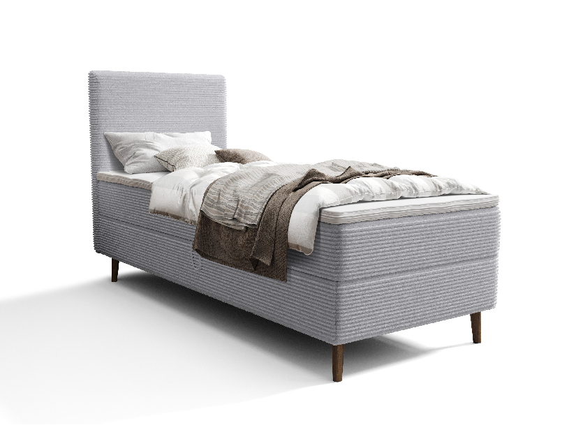 Jednolôžková posteľ 80 cm Napoli Bonell (sivá) (s roštom, s úl. priestorom)