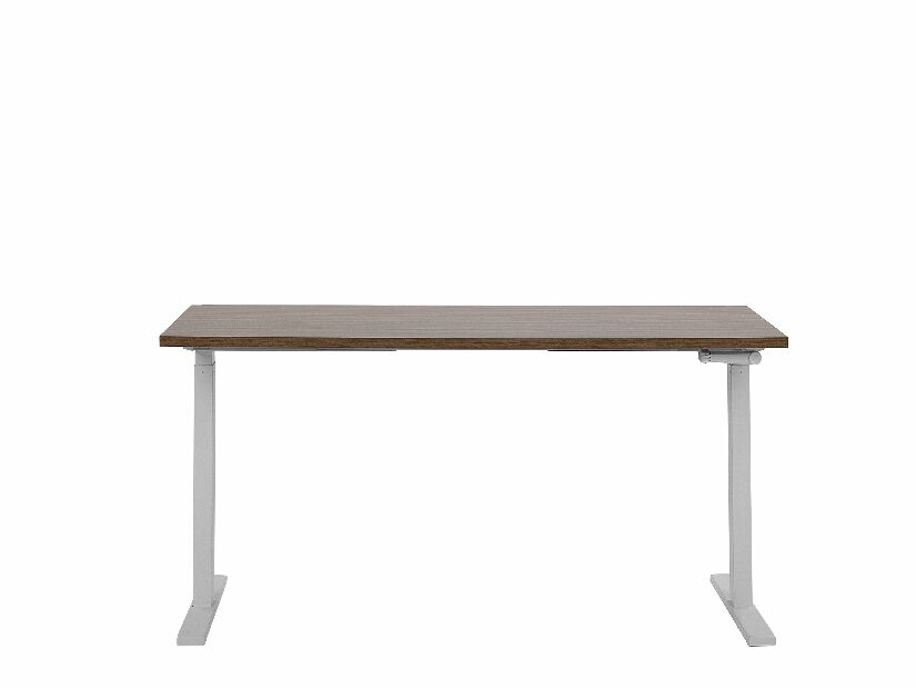 Písací stôl Upgo (tmavé drevo) (manuálne nastaviteľný)