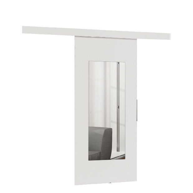 Posuvné dvere VII 80 (biela + grafit + zrkadlo)