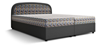 Manželská posteľ  Boxspring 180 cm Brick (tmavosivá + vzor pletený) (s matracom a úložným priestorom)