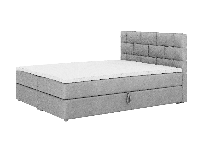 Kontinentálna posteľ 160x200 cm Waller (sivá) (s roštom a matracom)