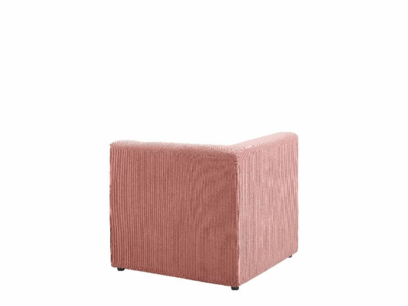 Rohová sedačka LEMMIS (ružová) (pre 3 osoby) (s taburetkou) (menčester) (L)