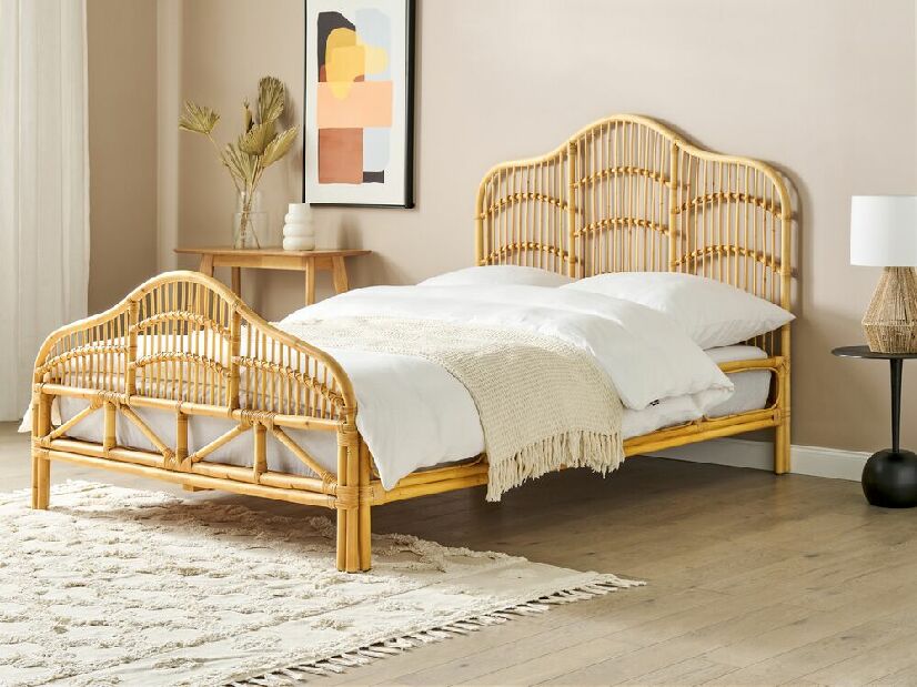 Manželská posteľ 140 cm Dori (svetlé drevo) (s roštom)